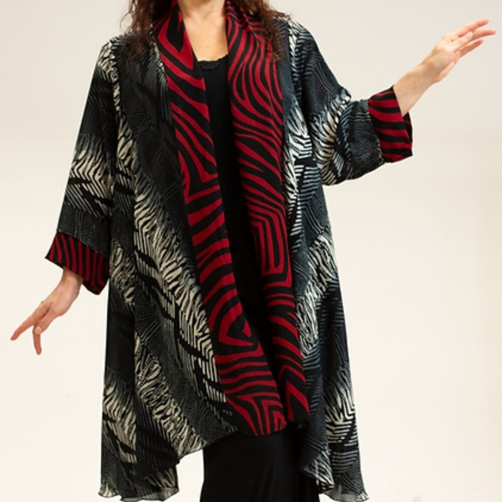 Lee Anderson Duster Primal Air Jacket /Beach Cover Up One Size Boho Indie Flowy